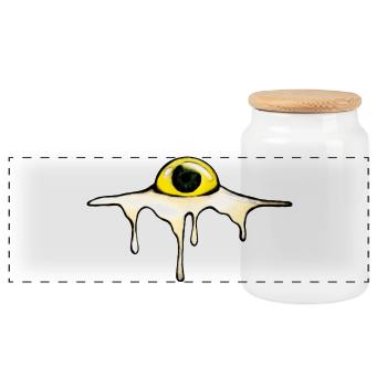 Fried Eye – Sunny Side Creepy - Boîte à biscuits avec couvercle en bois - blanc - Devant