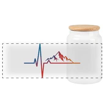 paysage de montagne randonnée montagnes nature - Boîte à biscuits avec couvercle en bois - blanc - Devant