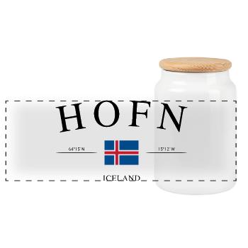 Île de Höfn – Souvenirs et cadeaux de vacances - Boîte à biscuits avec couvercle en bois - blanc - Devant