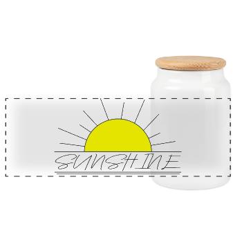 Sunshine - Panorama Keksdose mit Holzdeckel - Weiß - Vorne