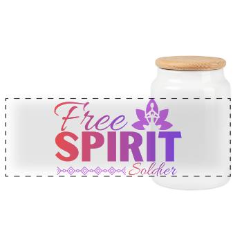 Yoga & Mindset Design für freie Seelen Free Spirit - Panorama Keksdose mit Holzdeckel - Weiß - Vorne