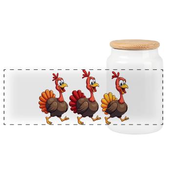 Thanksgiving Truthahn Baby - Panorama Keksdose mit Holzdeckel - Weiß - Vorne