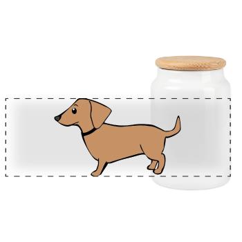 mignon teckel chiens t-shirt cadeau enfants - Boîte à biscuits avec couvercle en bois - blanc - Devant