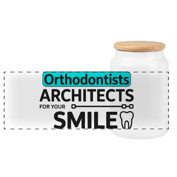 Dentiste Professionnel Architecte De La Conception Du Sourire - Boîte à biscuits avec couvercle en bois - blanc - Devant