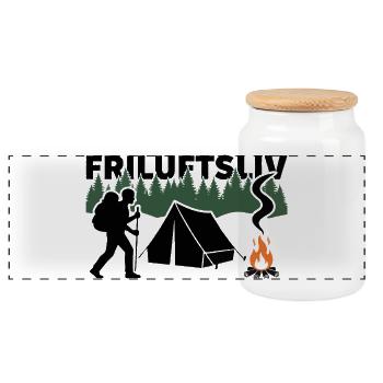 FRILUFTSLIV Schweden - Panorama Keksdose mit Holzdeckel - Weiß - Vorne