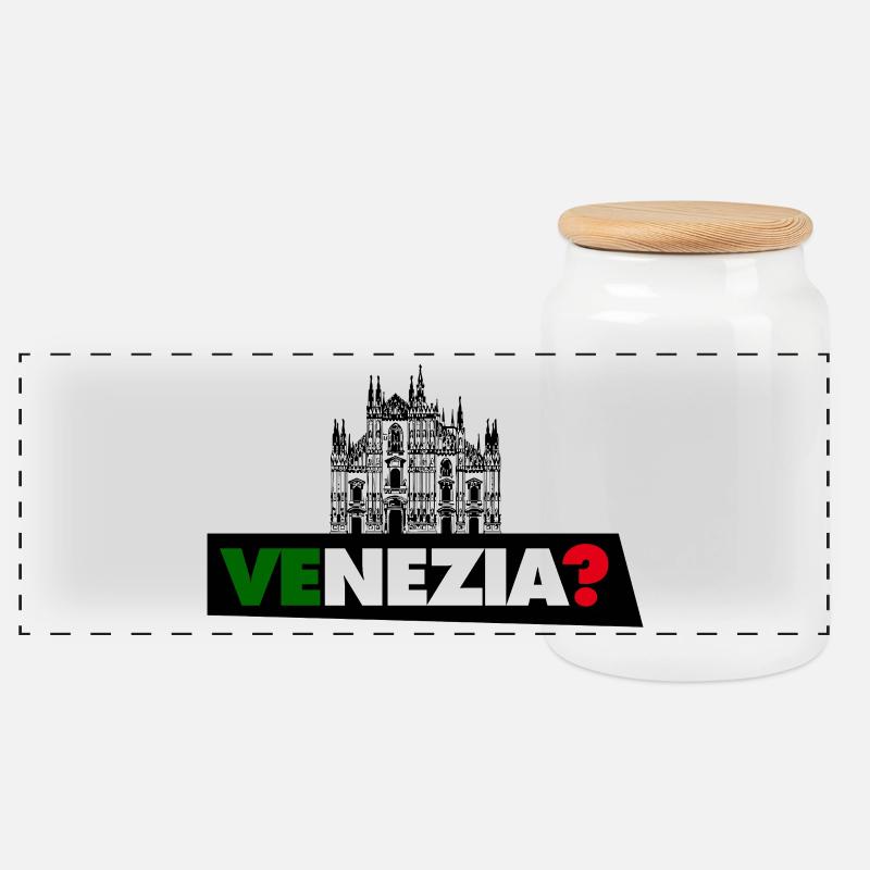 Venedig? - Panorama Keksdose mit Holzdeckel - Weiß