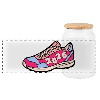 LAUFEN 2026 - Panorama Keksdose mit Holzdeckel - Weiß - Vorne