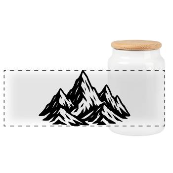 Monts symboliques de la Berge - Boîte à biscuits avec couvercle en bois - blanc - Devant