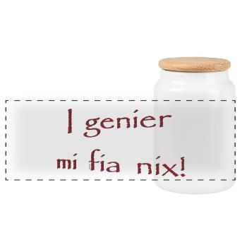 I_genier_mi_fia_nix - Panorama Keksdose mit Holzdeckel - Weiß - Vorne