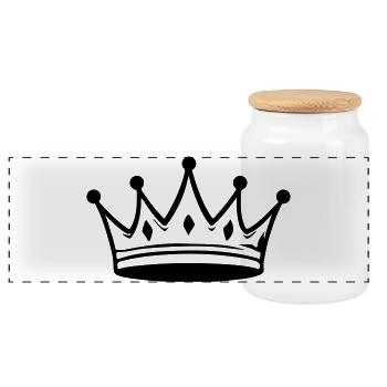 Symbole du Roi Couronne - Boîte à biscuits avec couvercle en bois - blanc - Devant