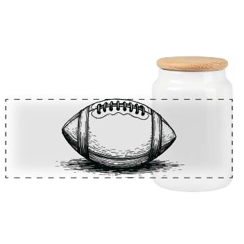 Sportif vintage de balle de football américain - Boîte à biscuits avec couvercle en bois - blanc - Devant