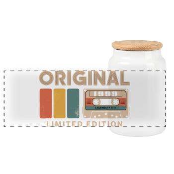 Original 1999 Birthday 1999 Gift 1999 Retro - Panoramic Cookie Jar with Wooden Lid - white - Front