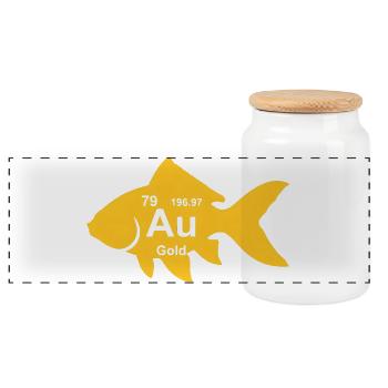 Poisson rouge au Élément Or Amoureux de la Science - Boîte à biscuits avec couvercle en bois - blanc - Devant