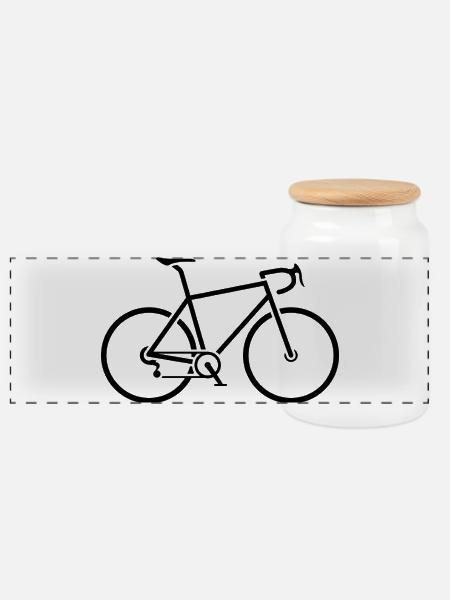 Rennrad - Panorama Keksdose mit Holzdeckel - Weiß