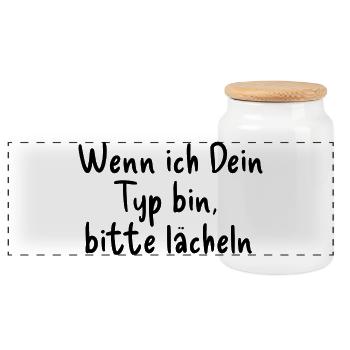 If I'm your type - Panoramic Cookie Jar with Wooden Lid - white - Front