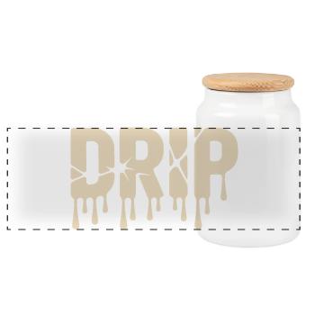 Texte liquide fondant style urbain - Boîte à biscuits avec couvercle en bois - blanc - Devant