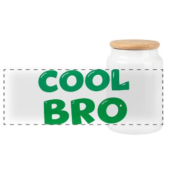 Bold Green Bro - Panoramic Cookie Jar with Wooden Lid - white - Front