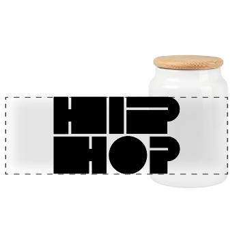 Hip Hop fettes Logo - Panorama Keksdose mit Holzdeckel - Weiß - Vorne