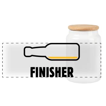 Finisher (bière / bière / buveur de bière / mauvais goût 2C) - Boîte à biscuits avec couvercle en bois - blanc - Devant