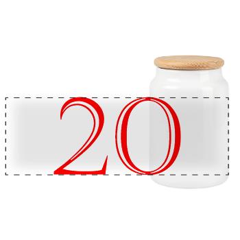 20. 20e ANNIVERSAIRE. ANNIVERSAIRE 20 ANS. 20 ANS. - Boîte à biscuits avec couvercle en bois - blanc - Devant