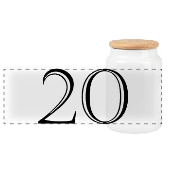 20. 20e ANNIVERSAIRE. ANNIVERSAIRE 20 ANS. 20 ANS. - Boîte à biscuits avec couvercle en bois - blanc - Devant