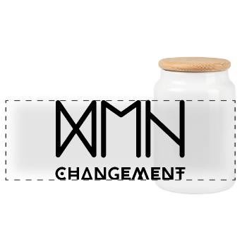 Runes du Changement - Boîte à biscuits avec couvercle en bois - blanc - Devant