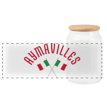 Drapeaux italiens d’Aymaville - Boîte à biscuits avec couvercle en bois - blanc - Devant