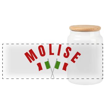 Molise a traversé les drapeaux italiens - Boîte à biscuits avec couvercle en bois - blanc - Devant