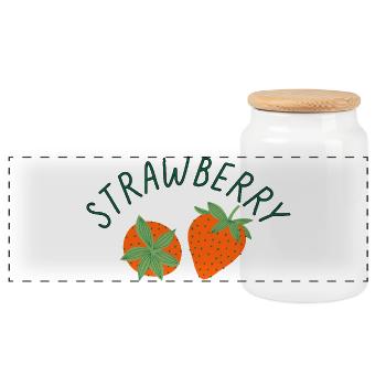 Cute Strawberry Shirt Fresh Summer Fruit Aesthetic - Panorama Keksdose mit Holzdeckel - Weiß - Vorne
