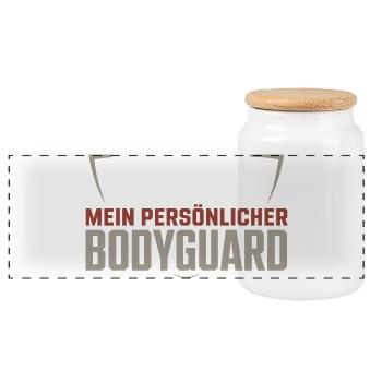 Vatertag Papa Humor Beschützer Vater - Panorama Keksdose mit Holzdeckel - Weiß - Vorne