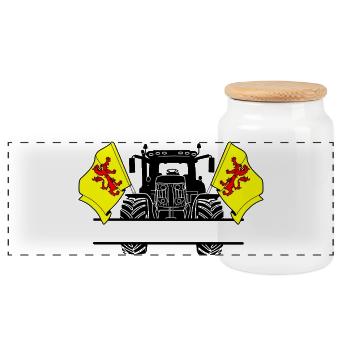 Sud Holland_Tractor_Custom_Edition - Boîte à biscuits avec couvercle en bois - blanc - Devant