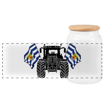 Zeeland_Tractor_Pride - Boîte à biscuits avec couvercle en bois - blanc - Devant