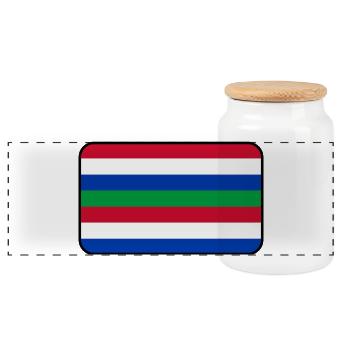 Schier Flag Logo – Island Wear - Panoramic Cookie Jar with Wooden Lid - white - Front