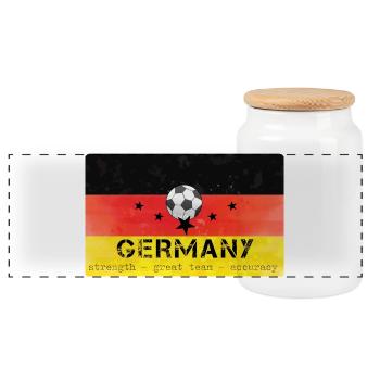 Germany Professional Football Team World Champion - Panoramic Cookie Jar with Wooden Lid - white - Front