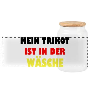 Mein Trikot ist in der Wäsche - Panorama Keksdose mit Holzdeckel - Weiß - Vorne