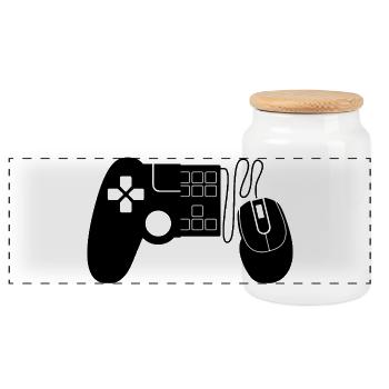 Gaming Controller - Panorama Keksdose mit Holzdeckel - Weiß - Vorne