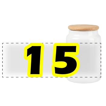 Symbole numérique 15 - Boîte à biscuits avec couvercle en bois - blanc - Devant