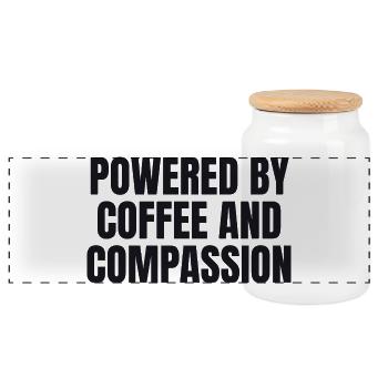 Propulsés par le café et la compassion - Krankenschweste - Boîte à biscuits avec couvercle en bois - blanc - Devant