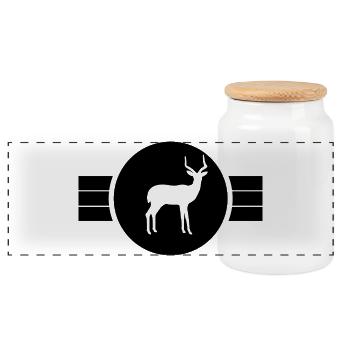 Antelope Silhouette - Panoramic Cookie Jar with Wooden Lid - white - Front