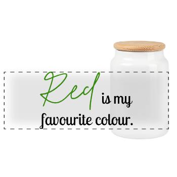 Red2 - Panoramic Cookie Jar with Wooden Lid - white - Front