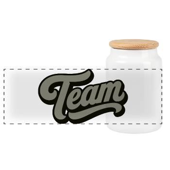 Team - Panorama Keksdose mit Holzdeckel - Weiß - Vorne