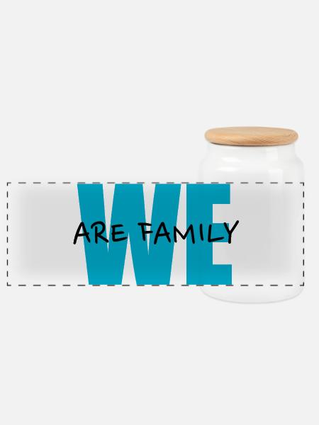 We Are Family - Panorama Keksdose mit Holzdeckel - Weiß