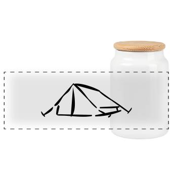 tent_1 - Panorama Keksdose mit Holzdeckel - Weiß - Vorne