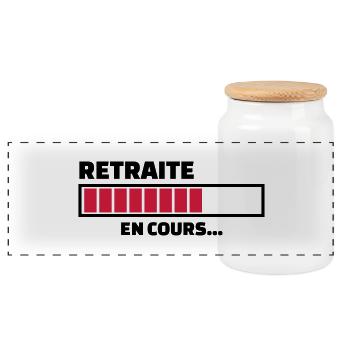 retraite en cours... - Boîte à biscuits avec couvercle en bois - blanc - Devant