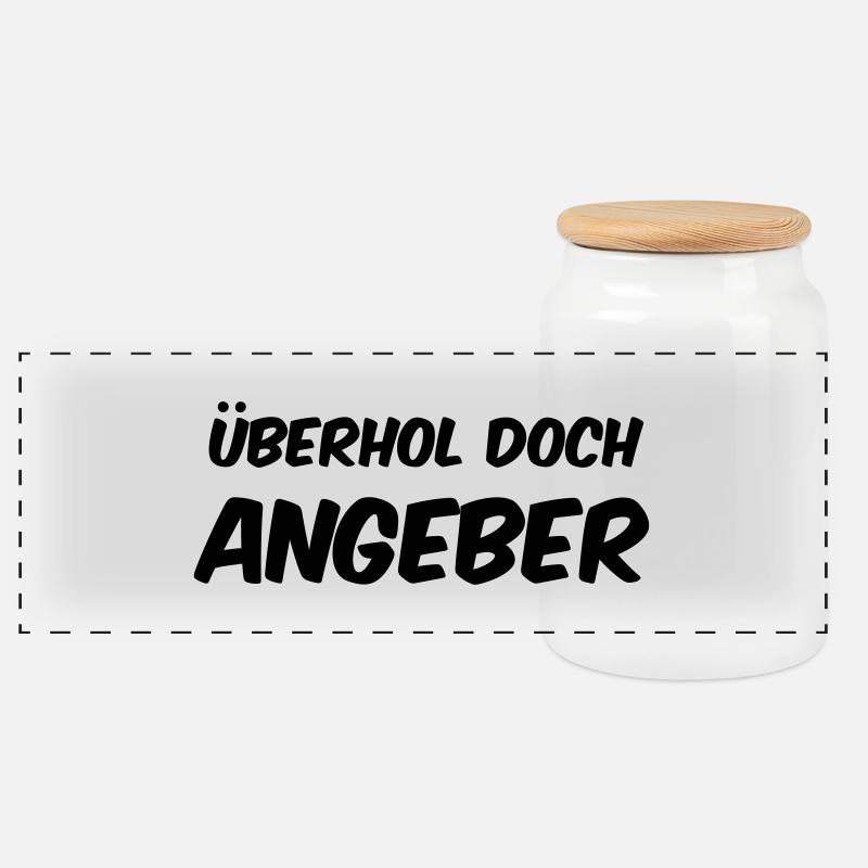 Überhol doch Angeber - Panorama Keksdose mit Holzdeckel - Weiß
