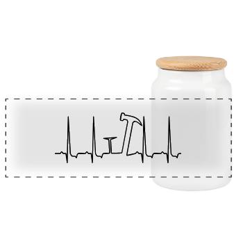 battre pour les outils / beat 4 tools (1c) - Boîte à biscuits avec couvercle en bois - blanc - Devant