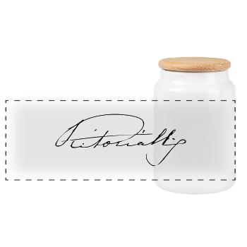 Queen Victoria Signature - Panoramic Cookie Jar with Wooden Lid - white - Front