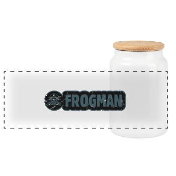 FROGMAN BLUE plongée sous marine - Boîte à biscuits avec couvercle en bois - blanc - Devant