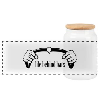 Bars à vélo - Boîte à biscuits avec couvercle en bois - blanc - Devant