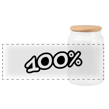 100 Procent - Boîte à biscuits avec couvercle en bois - blanc - Devant